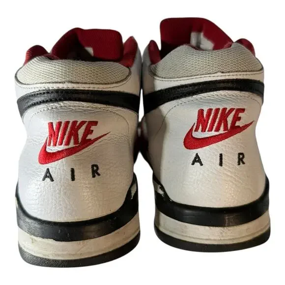 Nike Air Flight Legacy Mens Size 10 White Red Athletic Basketball Shoes Sneakers
